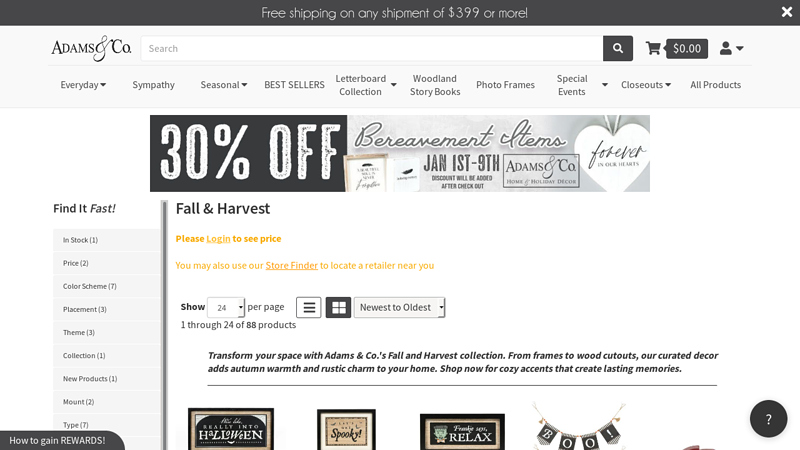 Introducing Adams & Co Fall and Harvest Collections