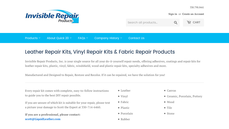 Invisible Repair Products: Leather Repair