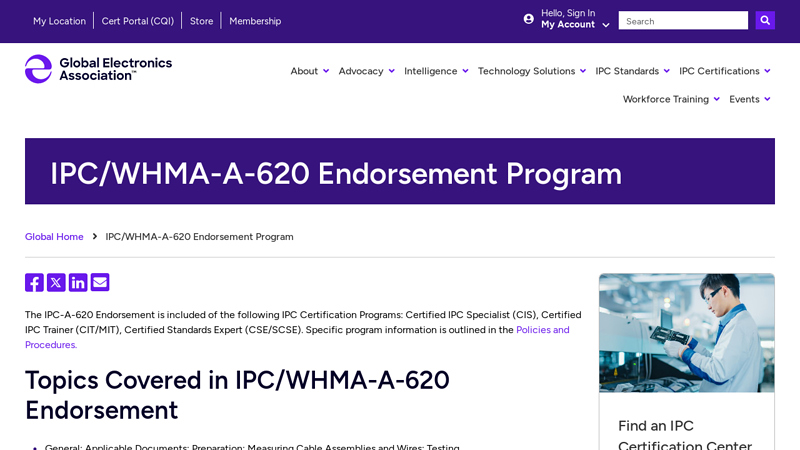 IPC/WHMA-A-620 Endorsement Program