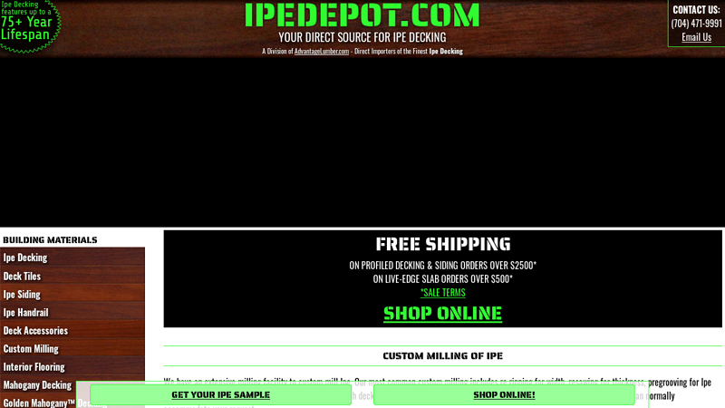 Ipe Depot custom milling of Ipe Decking