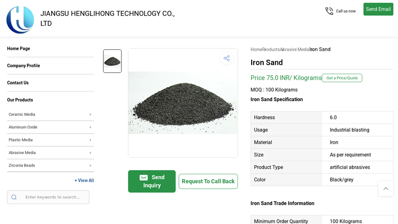 Iron Sand Exporter, Manufacturer & Supplier, Wuxi, China