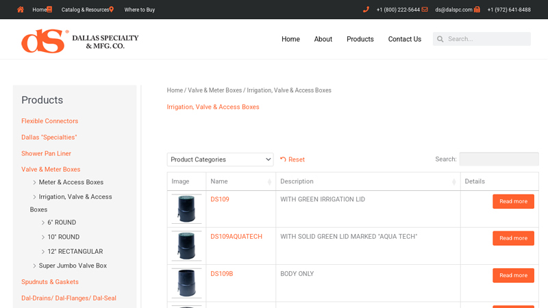 Irrigation, Valve & Access Boxes