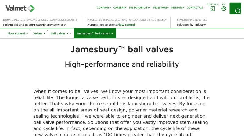 Jamesbury™ ball valves