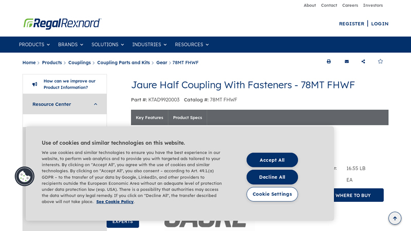 Jaure Half Coupling With Fasteners