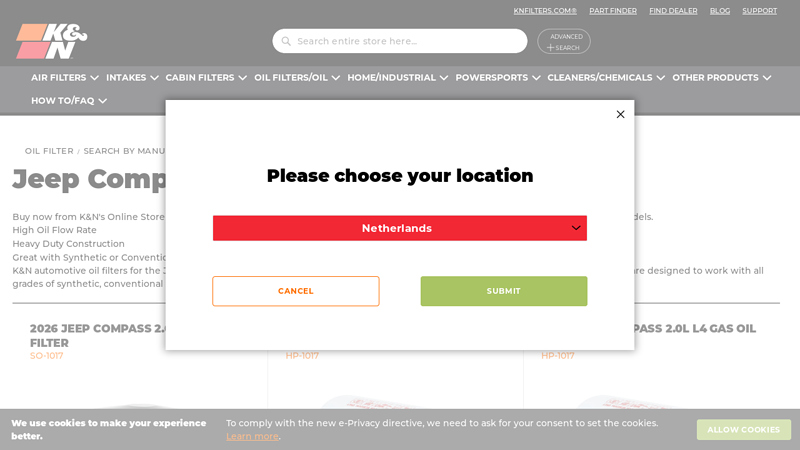 Jeep Compass Replacement Oil Filters