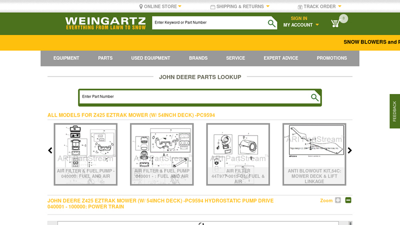 John Deere Z425 EZtrak Mower (W/ 54inch Deck)