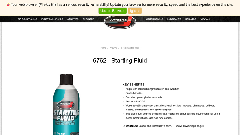 Johnsen's 10.7 oz Starting Fluid 6762