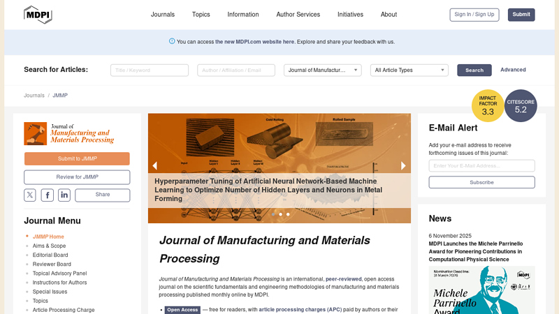 Journal of Manufacturing and Materials Processing