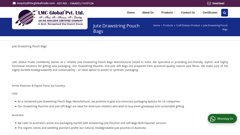 Jute Drawstring Pouch Bags