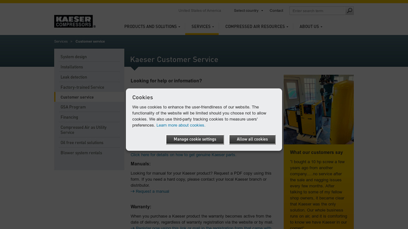 Kaeser Compressors Customer Service