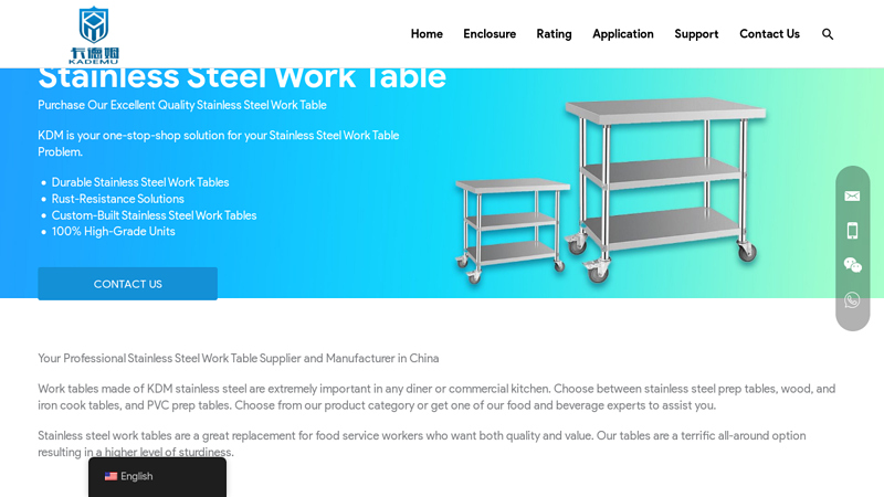 KDM Stainless Steel Work Table, The Reliable Supplier in China