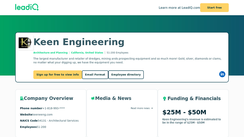 Keen Engineering Company Overview, Contact Details ...