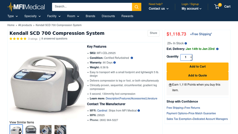 Kendall SCD 700 Compression System