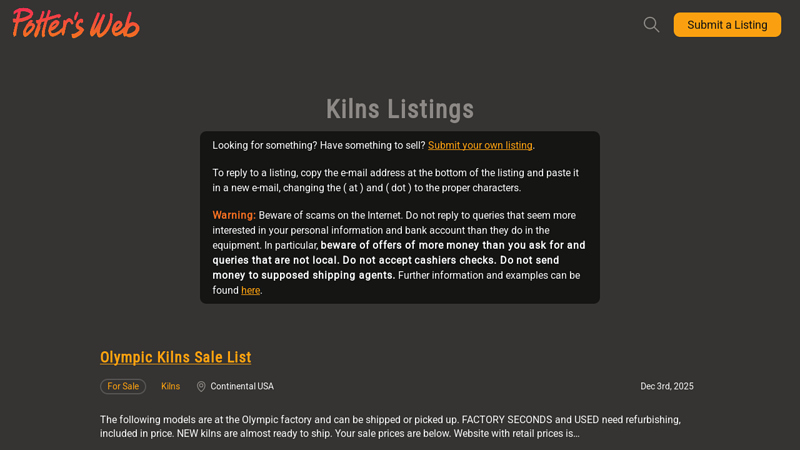 Kilns Listings