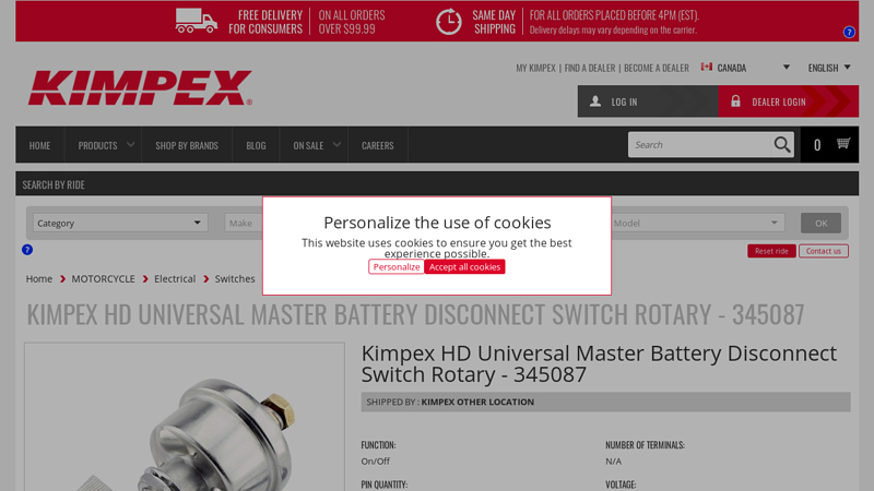 Kimpex HD Universal Master Battery Disconnect Switch Rotary