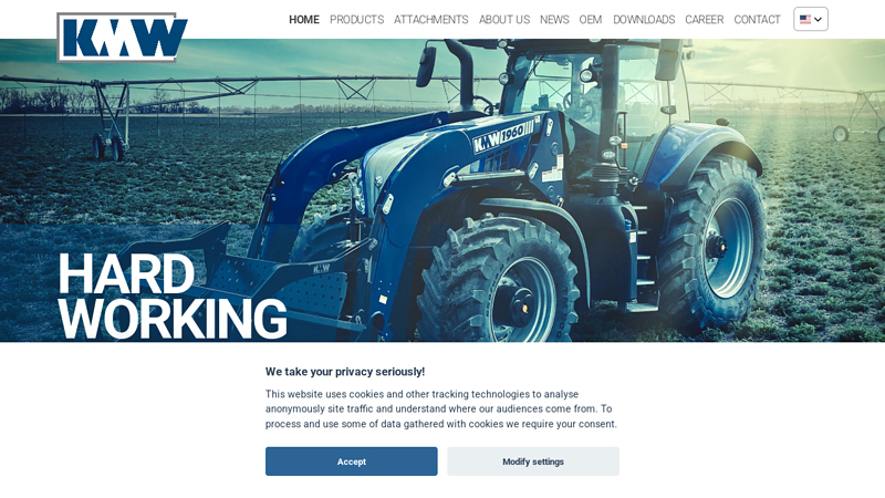 KMW tractor loaders, backhoes, and attachments