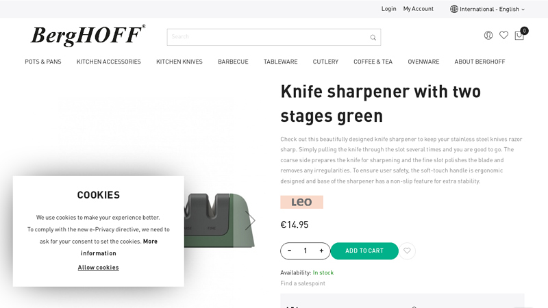 Knife sharpener with two stages green
