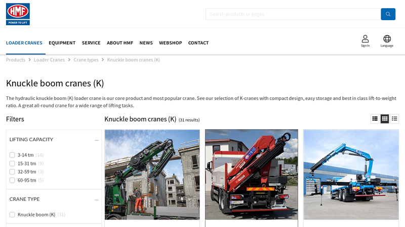 Knuckle Boom Loader Cranes