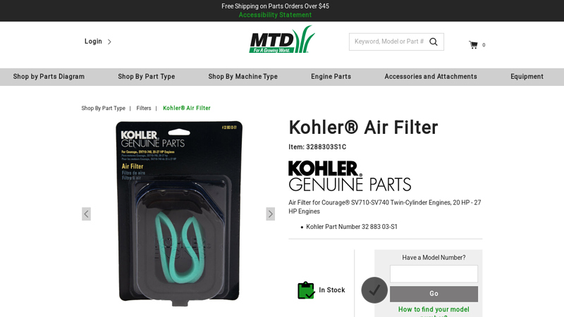 Kohler® Air Filter