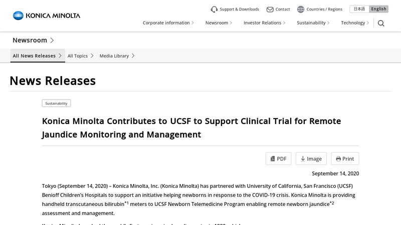 Konica Minolta Contributes to UCSF to Support Clinical Trial for ...