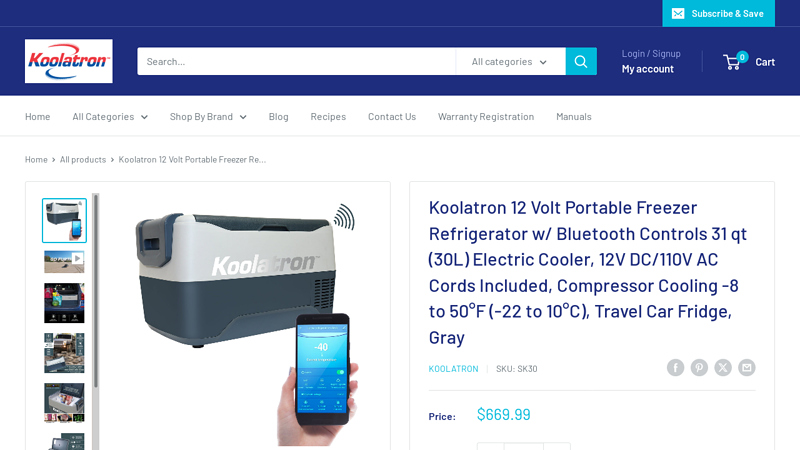 Koolatron Portable Refrigerator Freezer