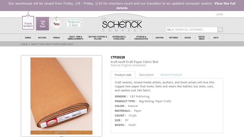 kraft-tex® Kraft Paper Fabric Bolt