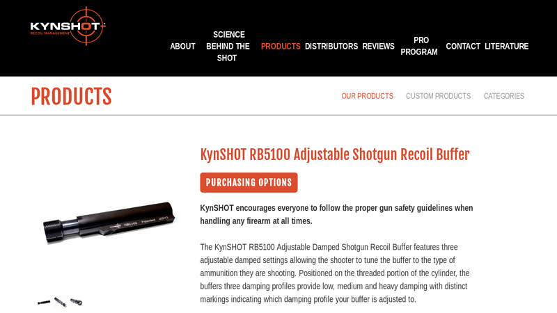 KynSHOT RB5100 Adjustable Shotgun Recoil Buffer