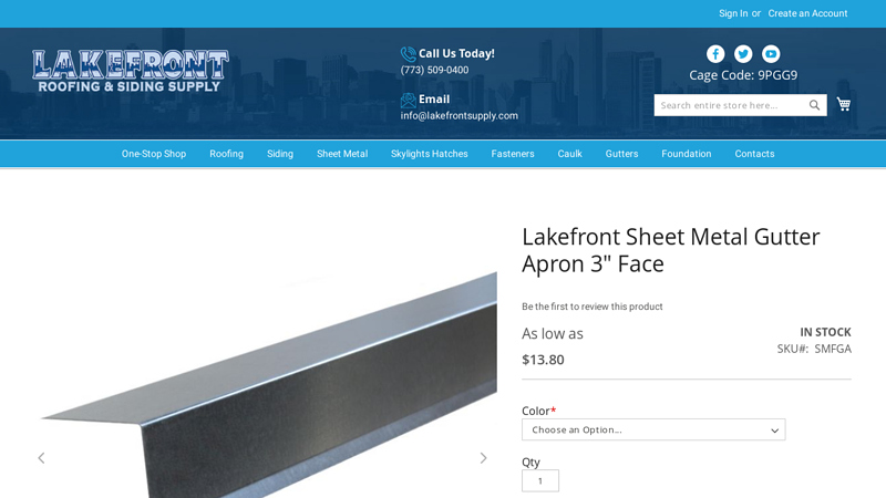 Lakefront Sheet Metal Gutter Apron 3