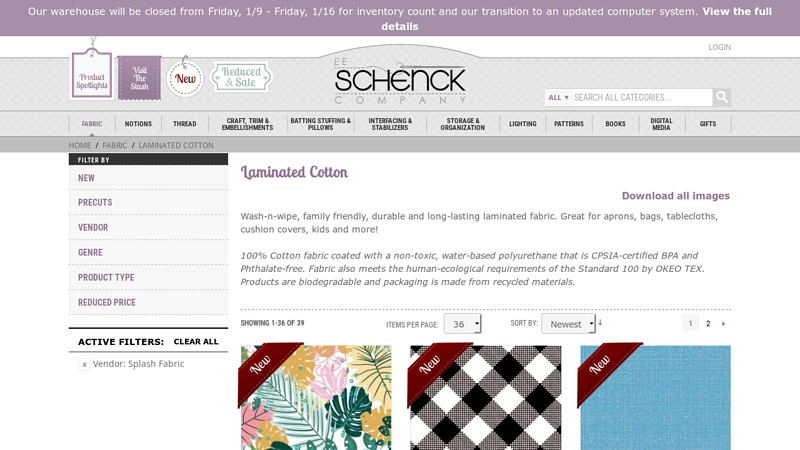 Laminated Cotton - Fabric: Splash Fabric