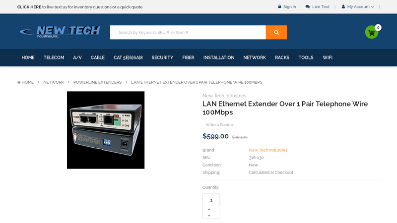 LAN Ethernet Extender Over 1 Pair Telephone Wire 100Mbps