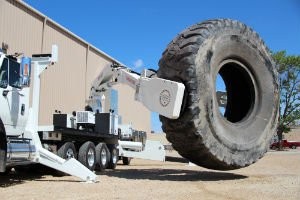 Large OTR Tire Truck