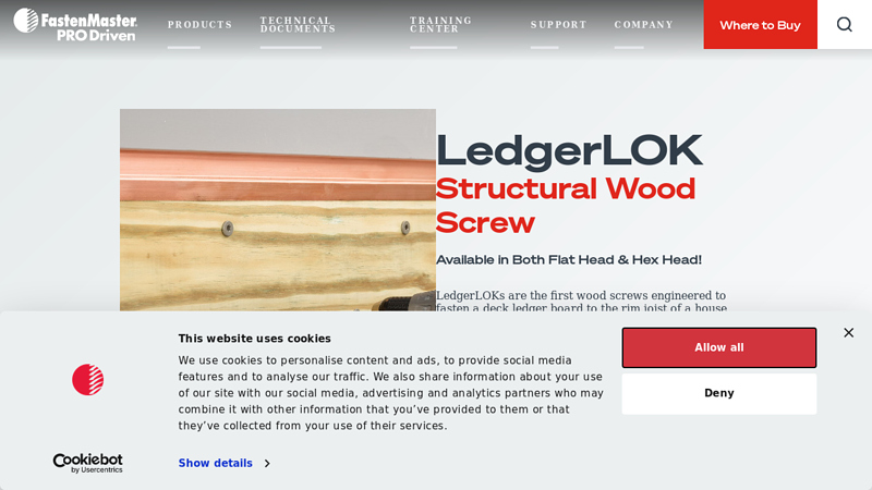 LedgerLOK: Deck Ledger Board Screws