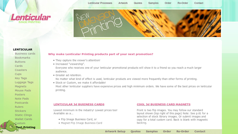 Lenticular Printing, 3D Lenticular Business Cards, Lenticular Products