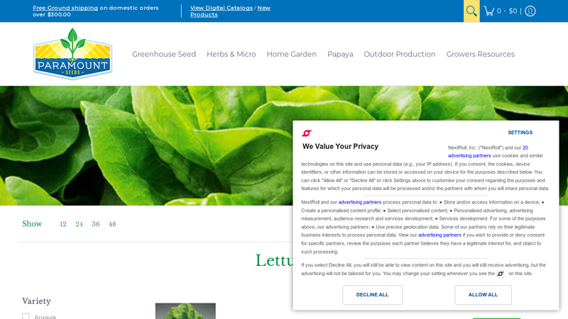 Lettuce Seeds by Paramount Seeds