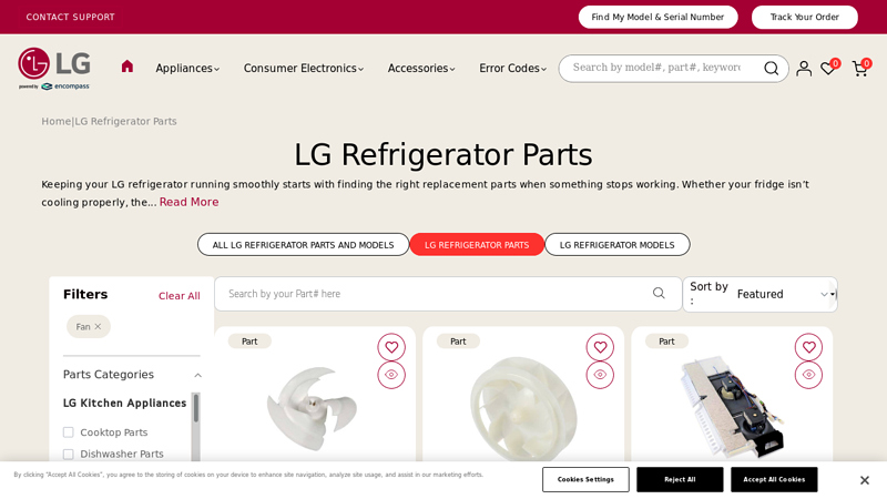 LG Refrigerator Parts Online