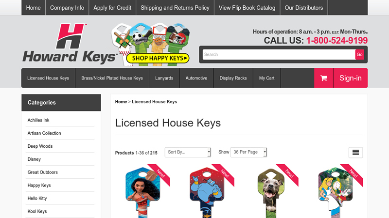 Licensed House Key Blanks