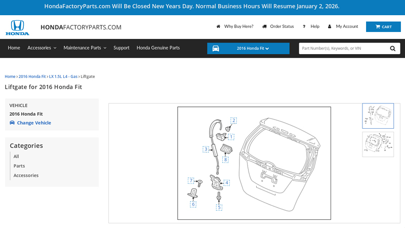 Liftgate for 2016 Honda Fit