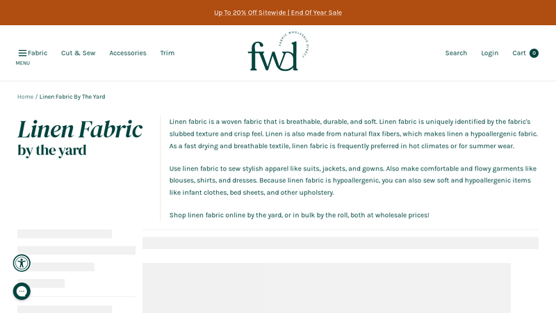 Linen Fabric By The Yard