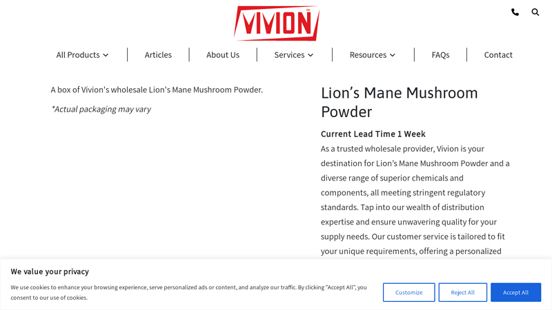 Lion's Mane Mushroom Powder Supplier