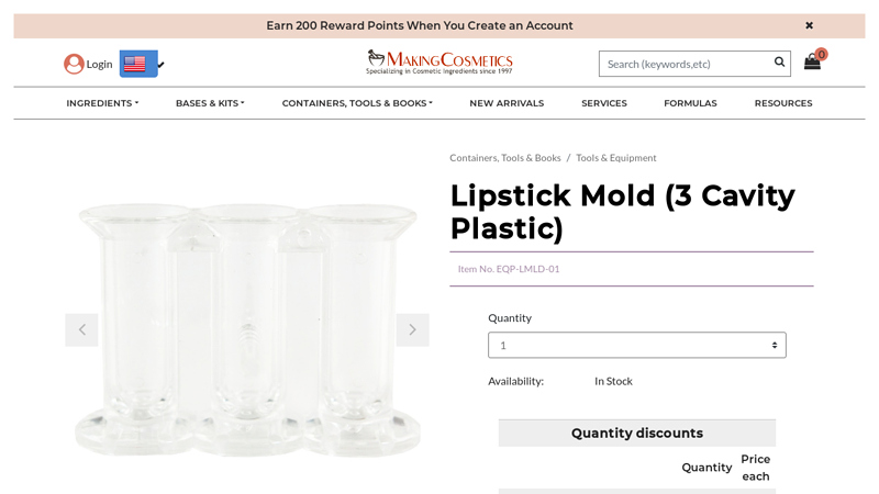 Lipstick Mold (3 Cavity Plastic)