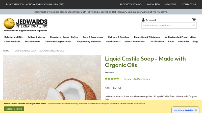 Liquid Castile Soap - Made with Organic Oils