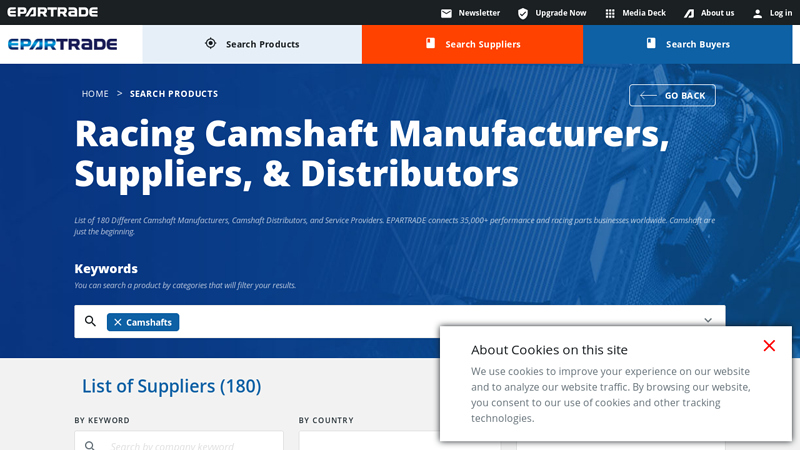 List of Racing Camshaft Manufacturers & Parts Suppliers