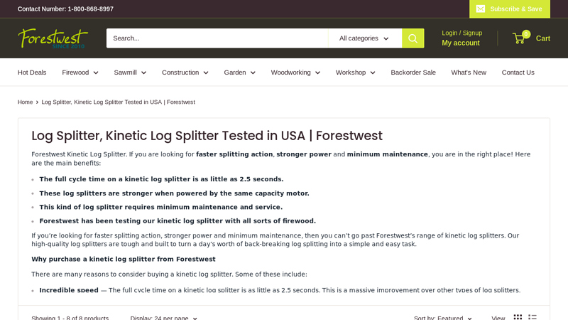 Log Splitter, Kinetic Log Splitter Tested in USA