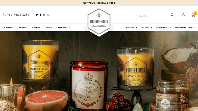 Lomar Farms Scented Beeswax Candles & Honey made in ...