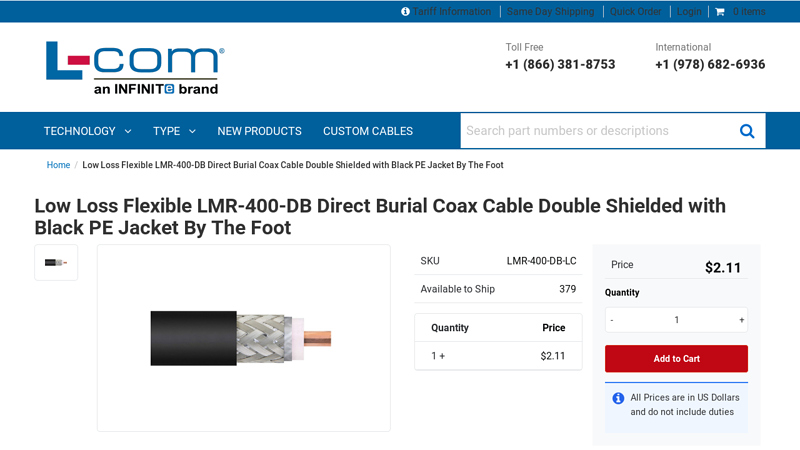 Low Loss Flexible LMR