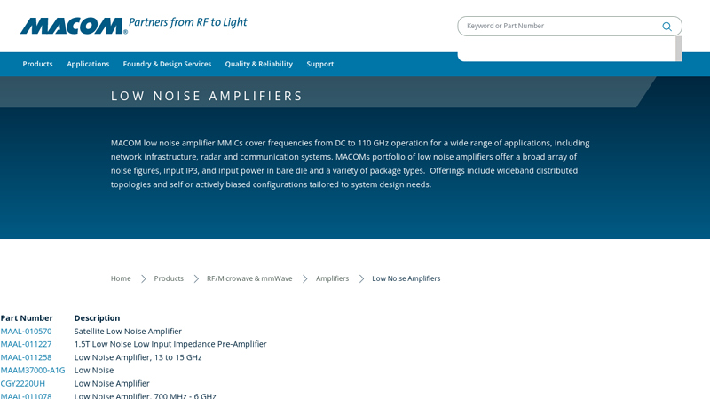 Low Noise Amplifiers