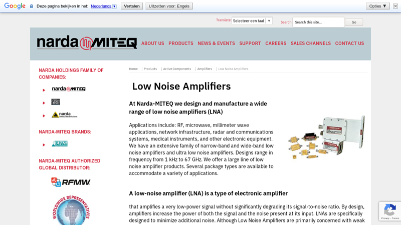 Low Noise Amplifiers: LNA and Ultra Low Noise Amps