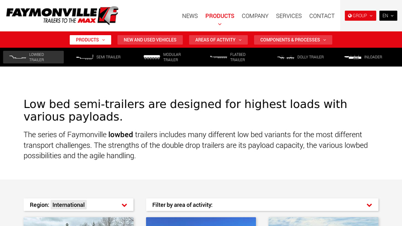 Lowbed trailers for the transport of higher loads