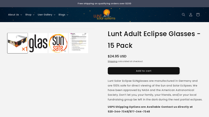 Lunt Adult Eclipse Glasses