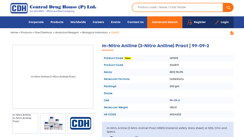 m-Nitro Aniline (3-Nitro Aniline) Pract